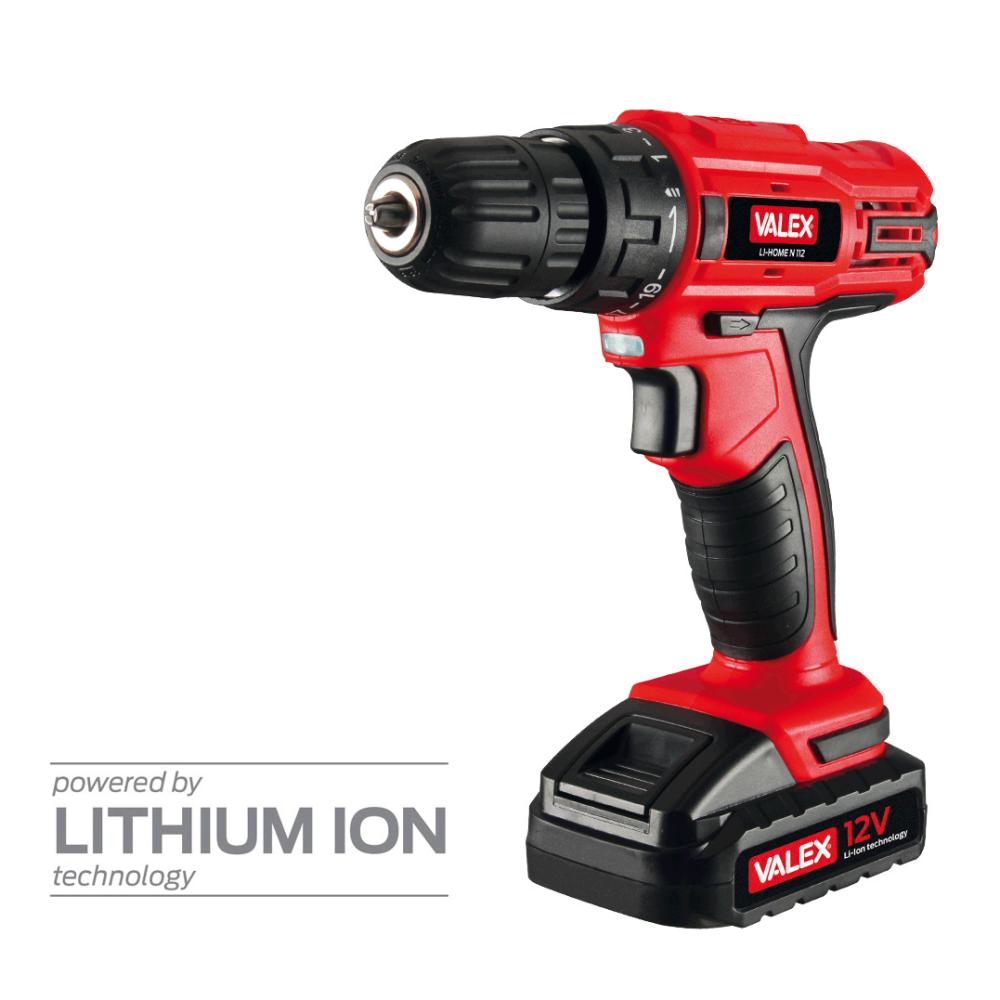 Trapano Avvitatore con batteria al litio 12 Volt LI-HOME N 112 1429415 VALEX