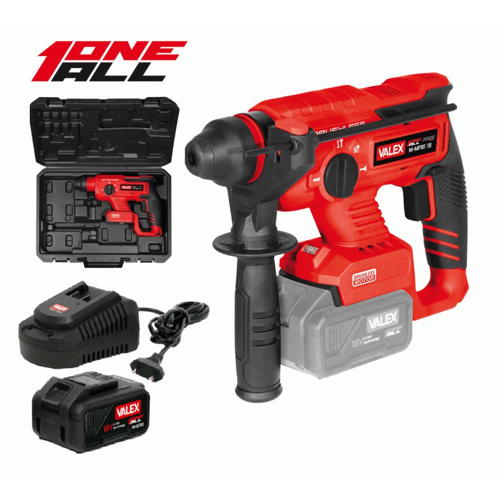 Trapano Martello Tassellatore a batteria 18V BRUSHLESS con batteria Li-Ion 3 Ah OneAll M-MPB1 18 1997560 VALEX