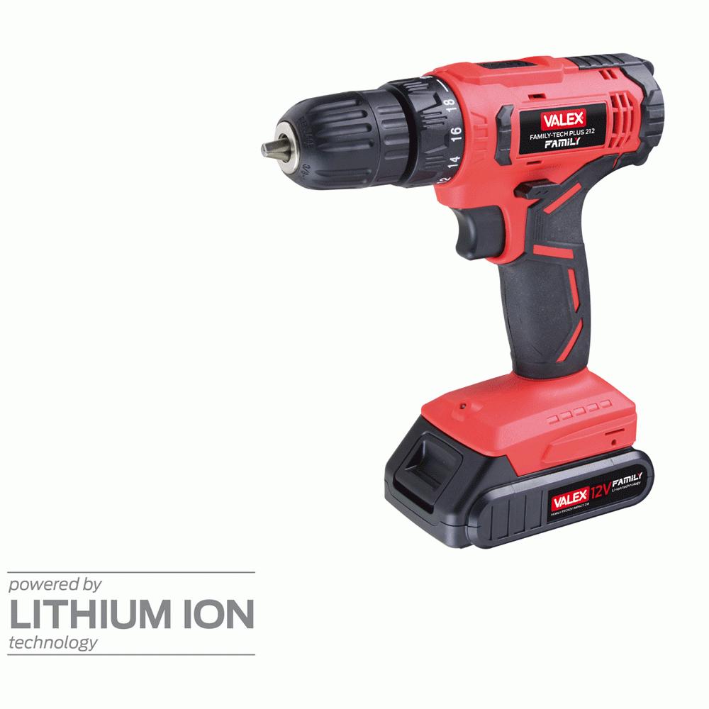Trapano Avvitatore Family Tech Plus 112 1Batteria Li-ion 12V 1