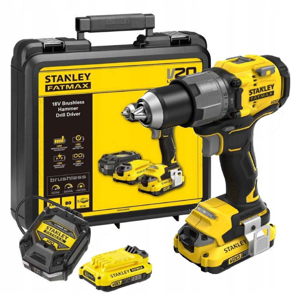 Trapano Avvitatore con percussione Brushless a batteria 18V con 2 batterie LI-Ion 2 Ah V20 SFMCD726D2K-QW FATMAX® STANLEY®