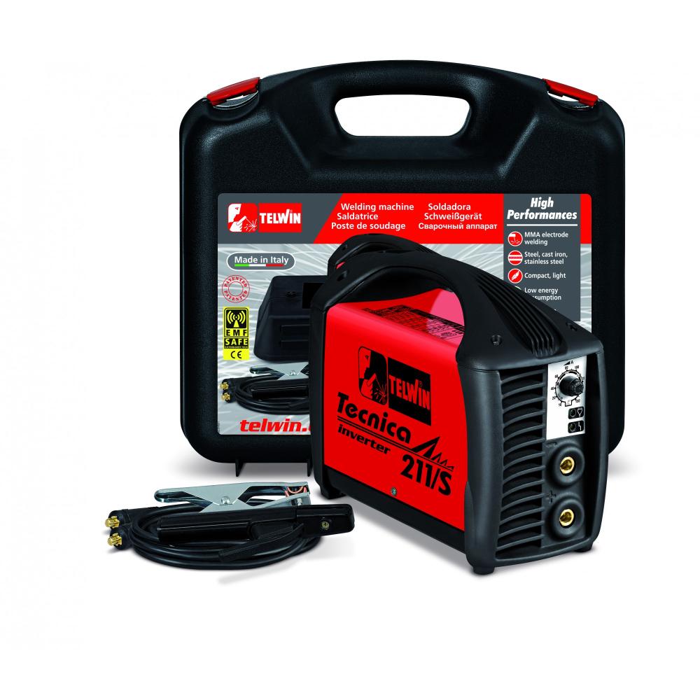 Saldatrice inverter TECNICA 211/S 230V ACX con accessori e valigetta 816122 TELWIN