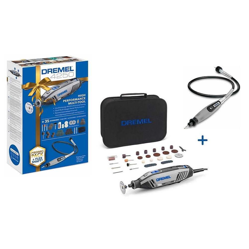 Minitrapano DREMEL 4250KA con 35 accessori e albero flessibile (4250-1/35) DREMEL®