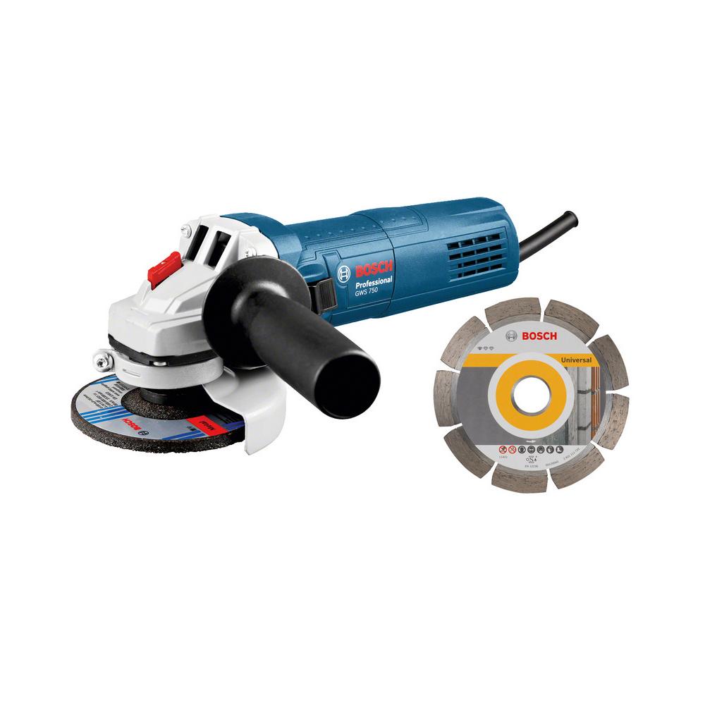 Smerigliatrice angolare GWS 750 + Disco diamantato 115 mm 0601394004 Professional Bosch